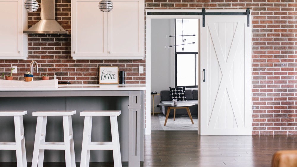 San Jose brick wall barn door